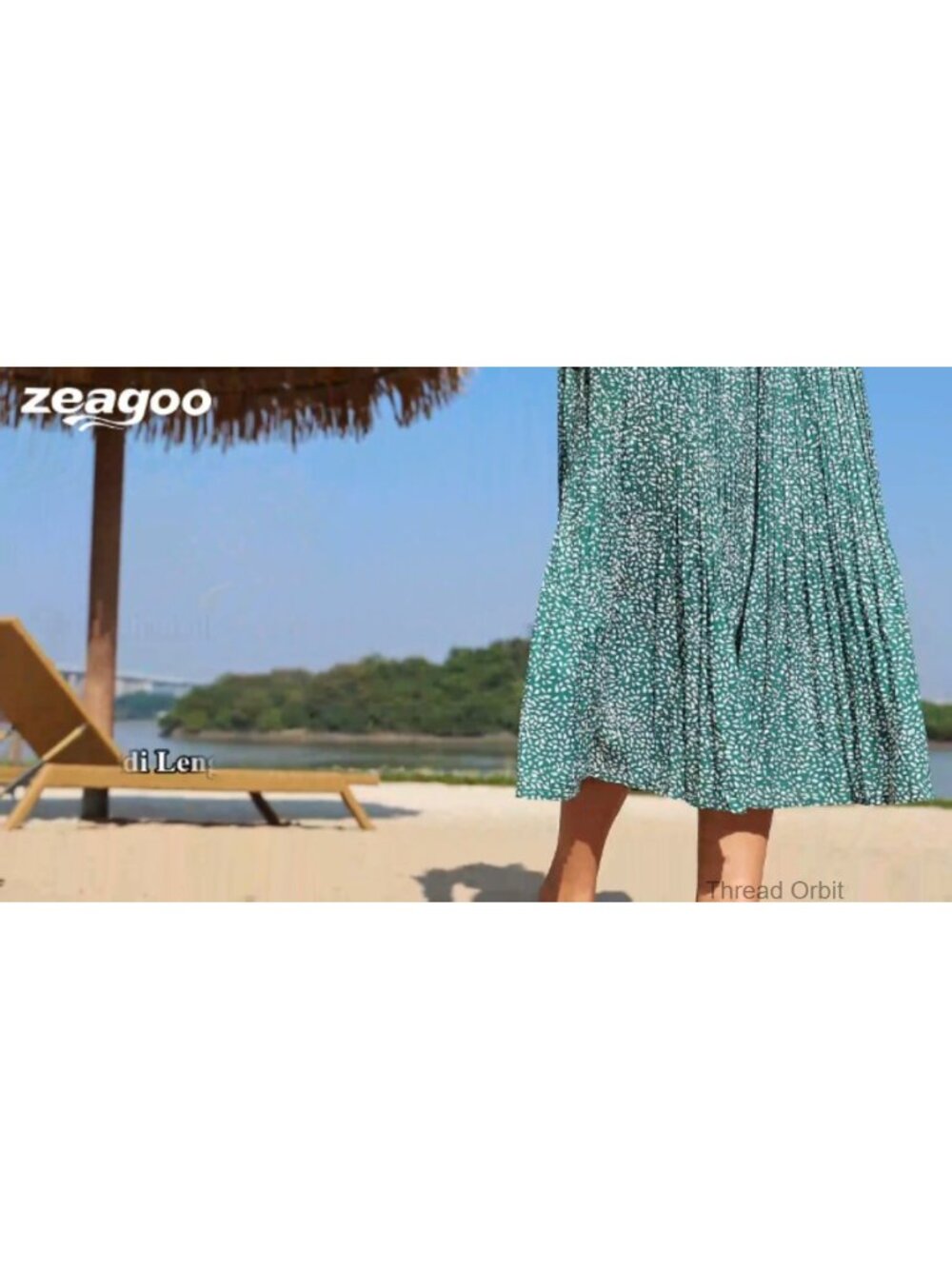 Women's High Waisted Pleated A-Line Midi Skirt with Pockets - Picture 6 of 6